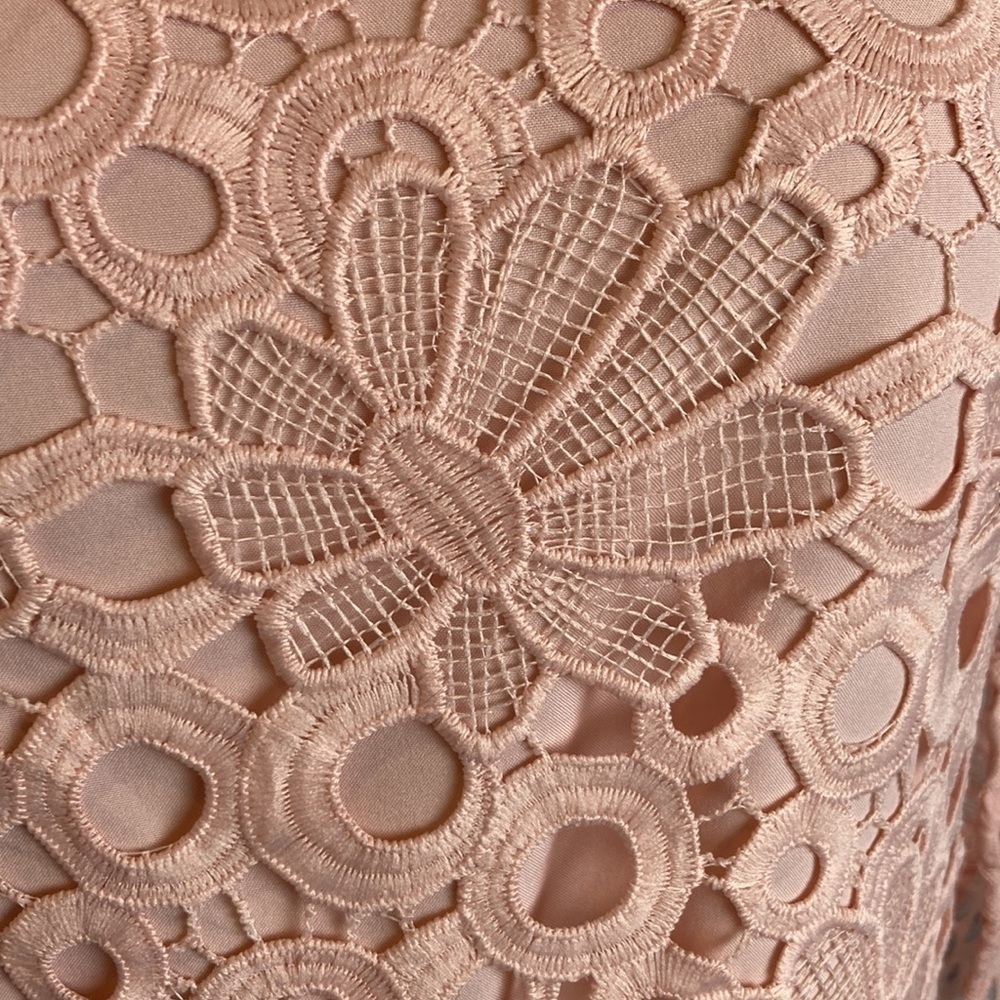 Nanette Lapore NWT lace dress tulip sleeve wedding baby shower barely blush pink - Picture 8 of 16